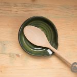 Dark Green Stoneware Spoon Rest