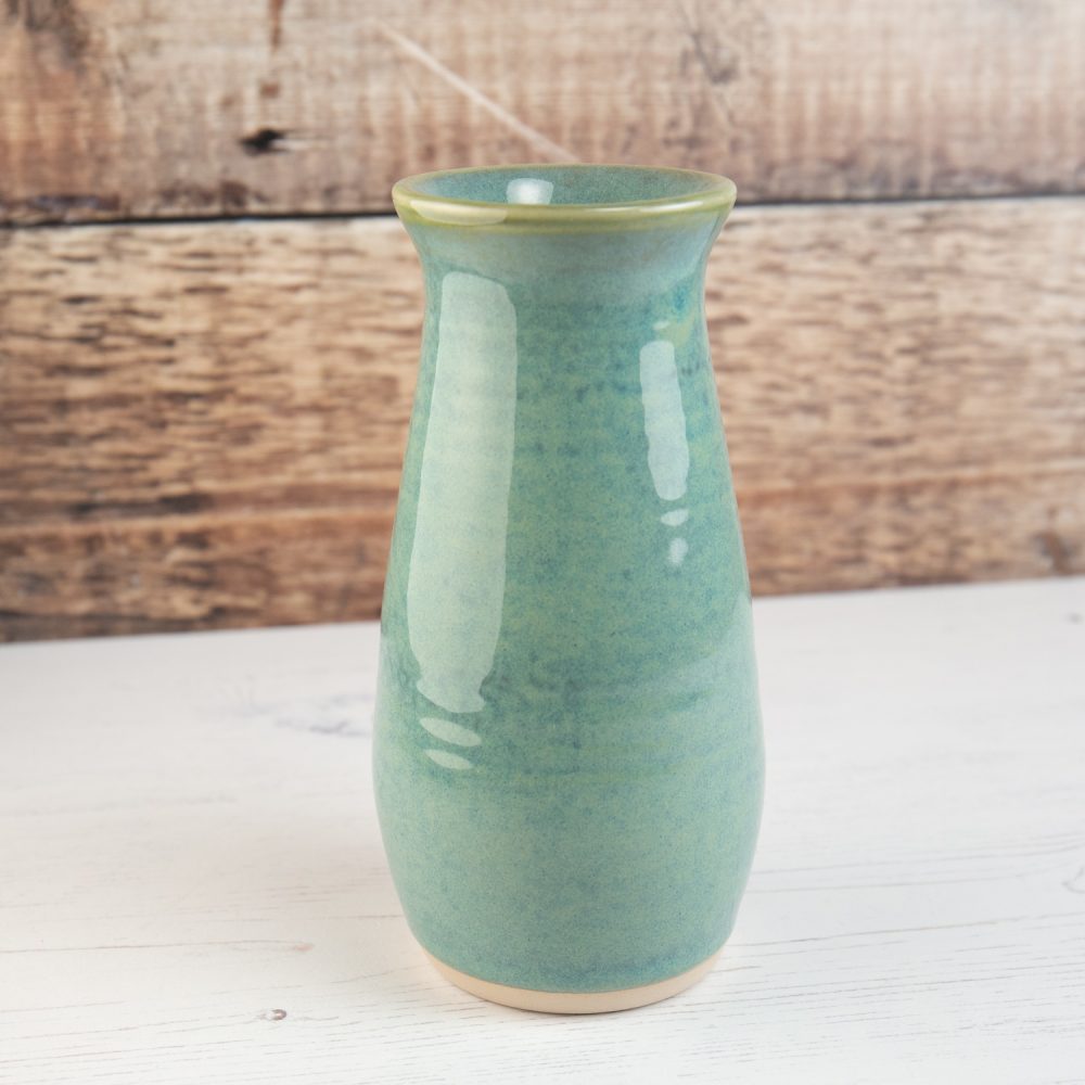 Bottle Vase – Sea Mist Green Stoneware Flower Vase