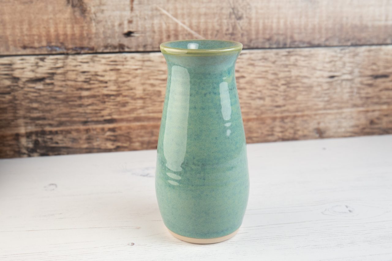 Bottle Vase - Sea Mist Green Stoneware Flower Vase