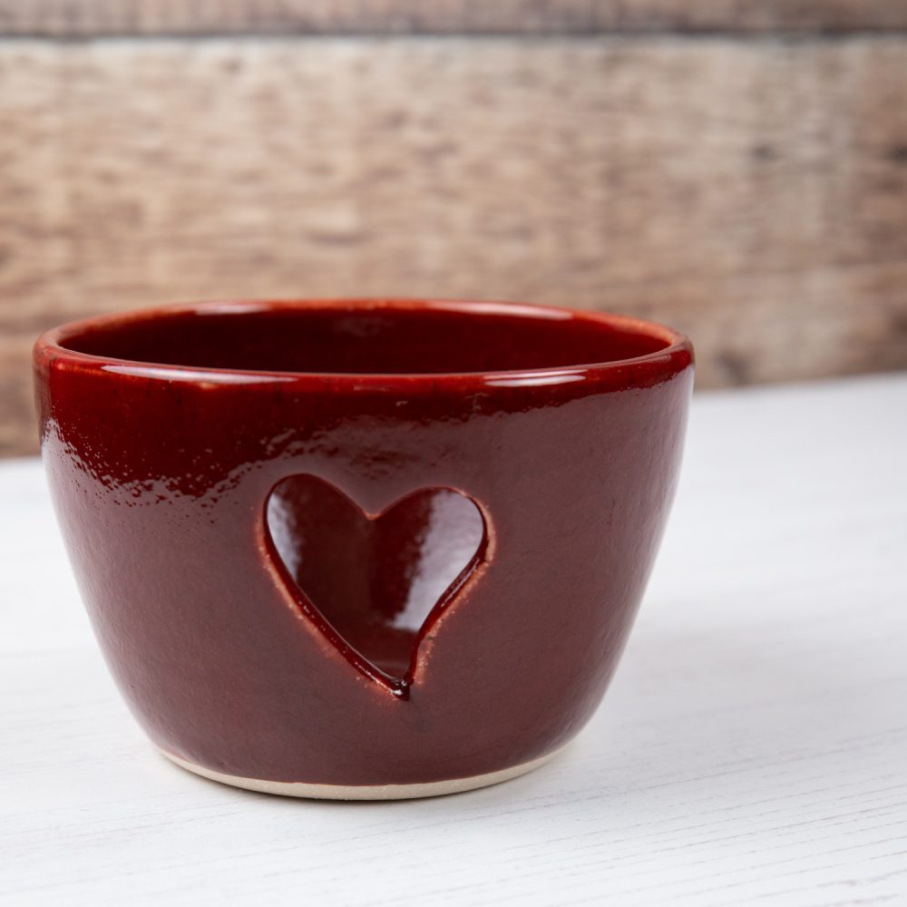 Heart Tea Light Holder – Deep Red