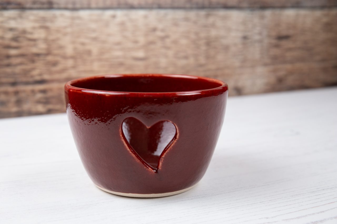 Heart Tea Light Holder - Deep Red