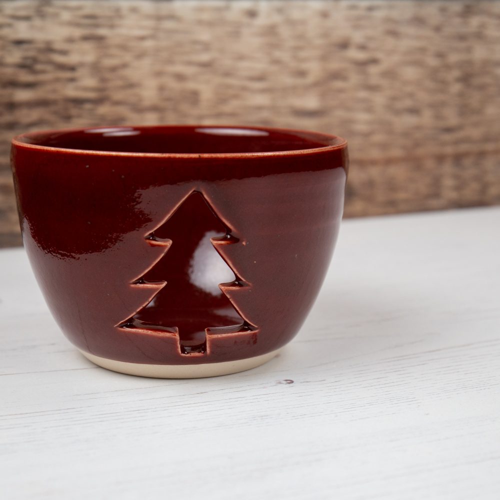 Red Christmas Tree Candle Holder