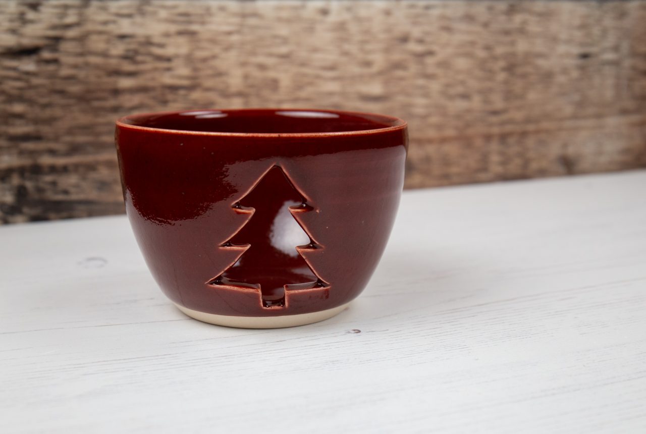 Red Christmas Tree Candle Holder
