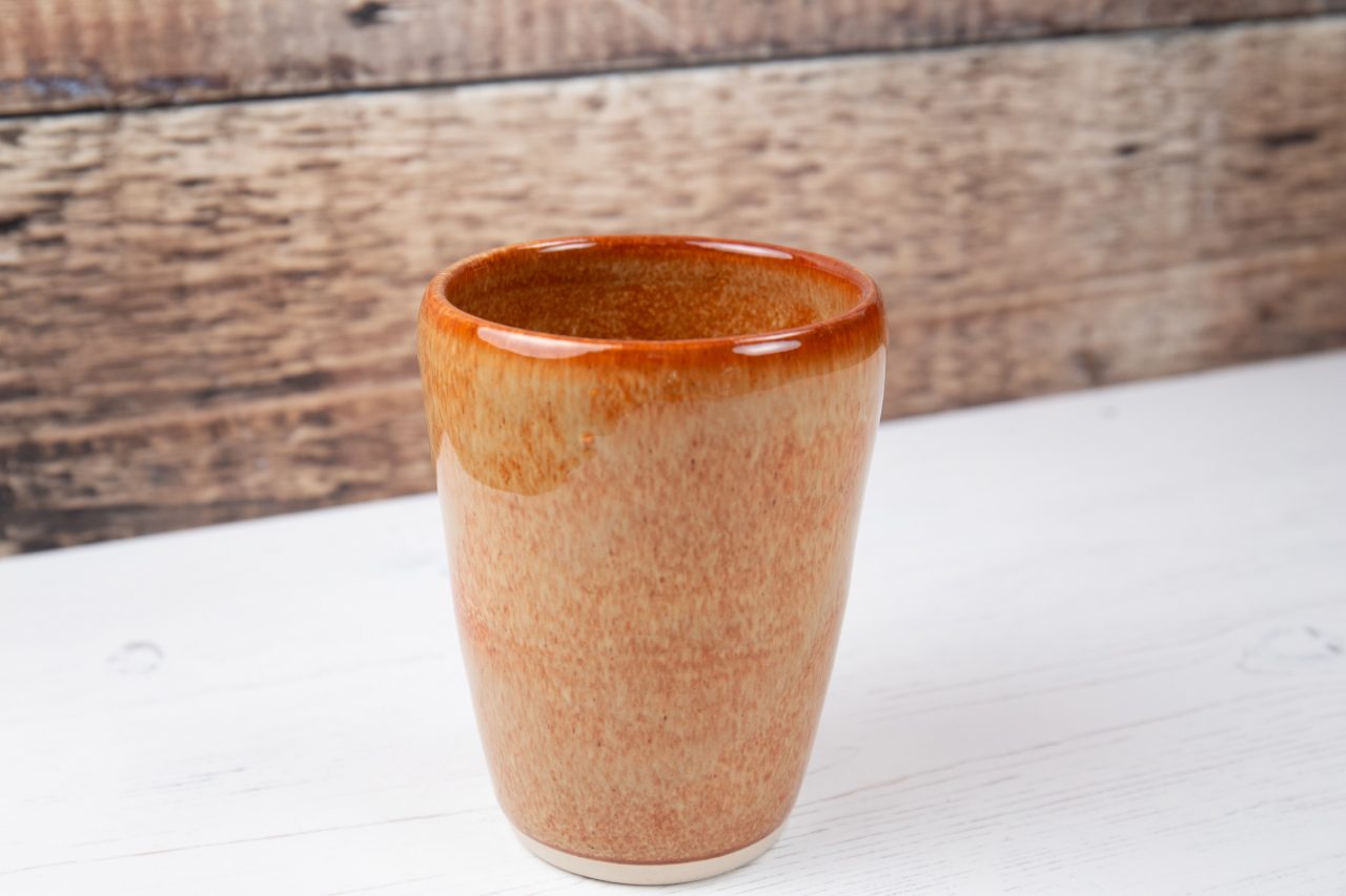 Mini Vase - Fiery Orange Rustic Individual Flower Vase