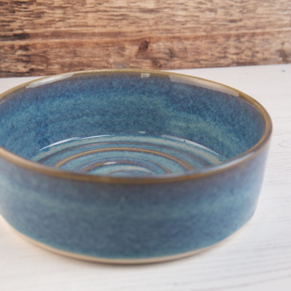 Stoneware Pet Bowl – Denim Blue Small Dog Bowl – Water Bowl – Food Bowl