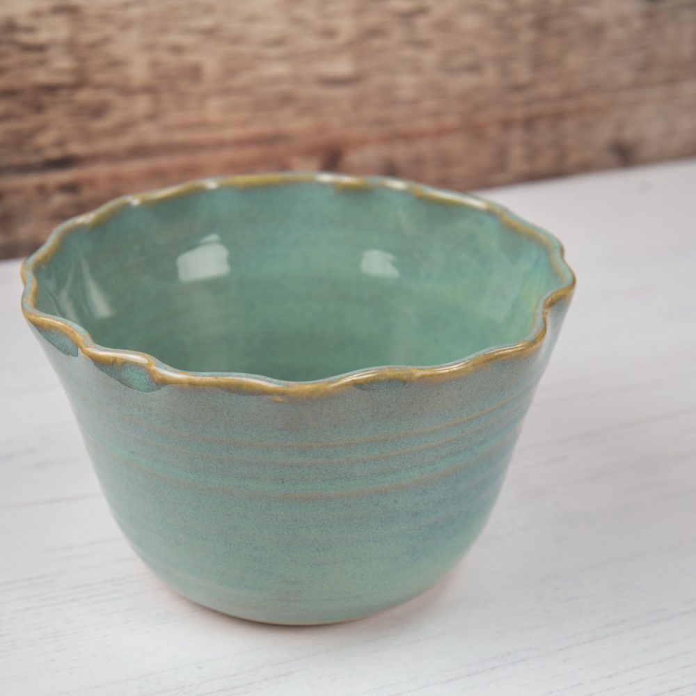 Stoneware Dish – Sea Mist Green – Fluted Rim