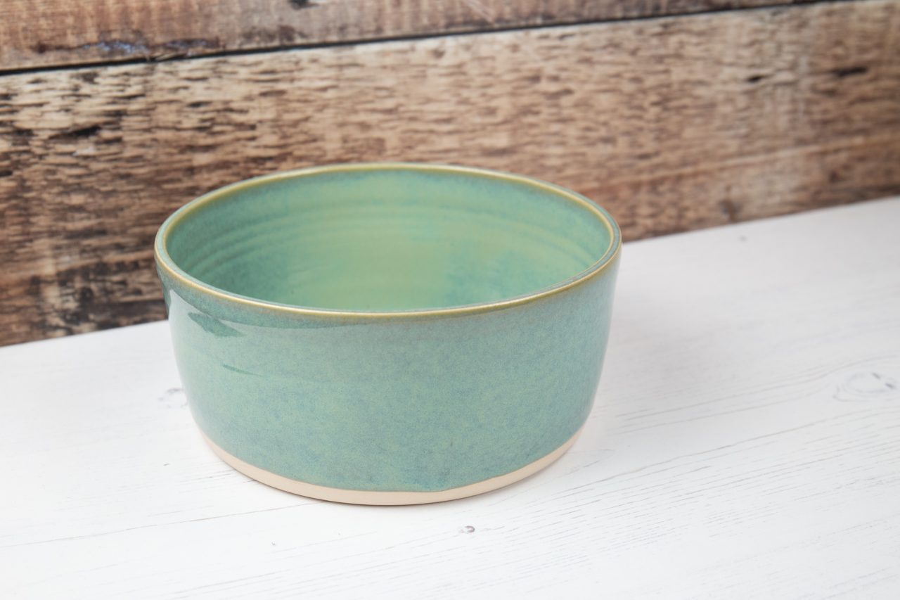 Stoneware Pet Bowl - Sea Mist Green Dog Bowl - Water Bowl - Food Bowl