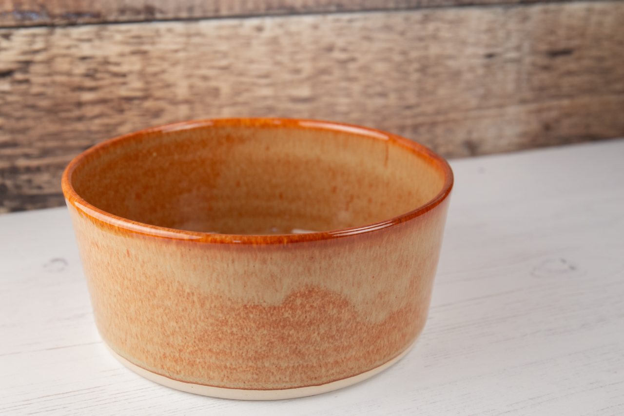Stoneware Pet Bowl - Fiery Orange