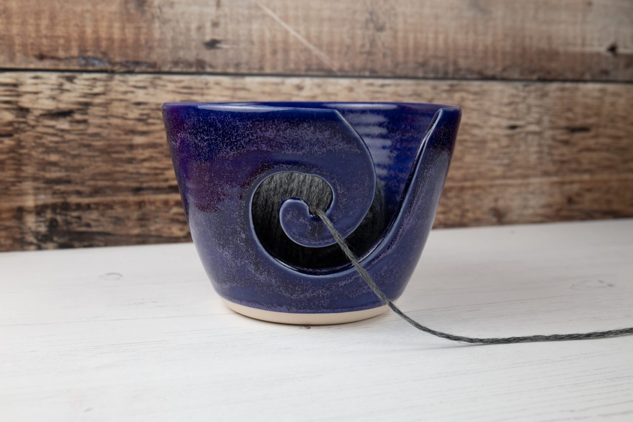 Yarn Bowl - Midnight Purple Knitting Bowl