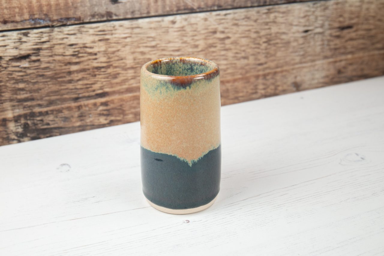 Mini Vase - Blue Brown Rustic Individual Flower Vase