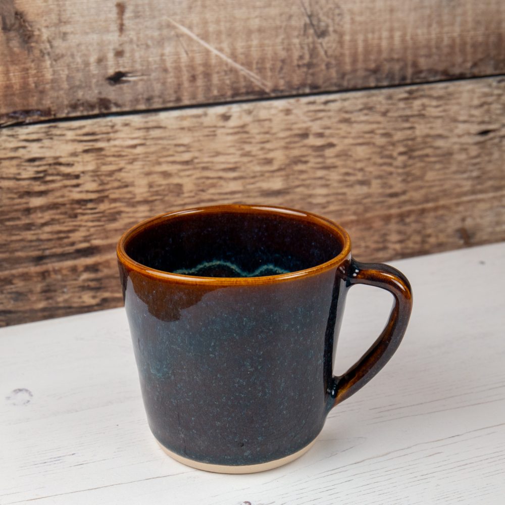 Stoneware Mug – Blue and Amber