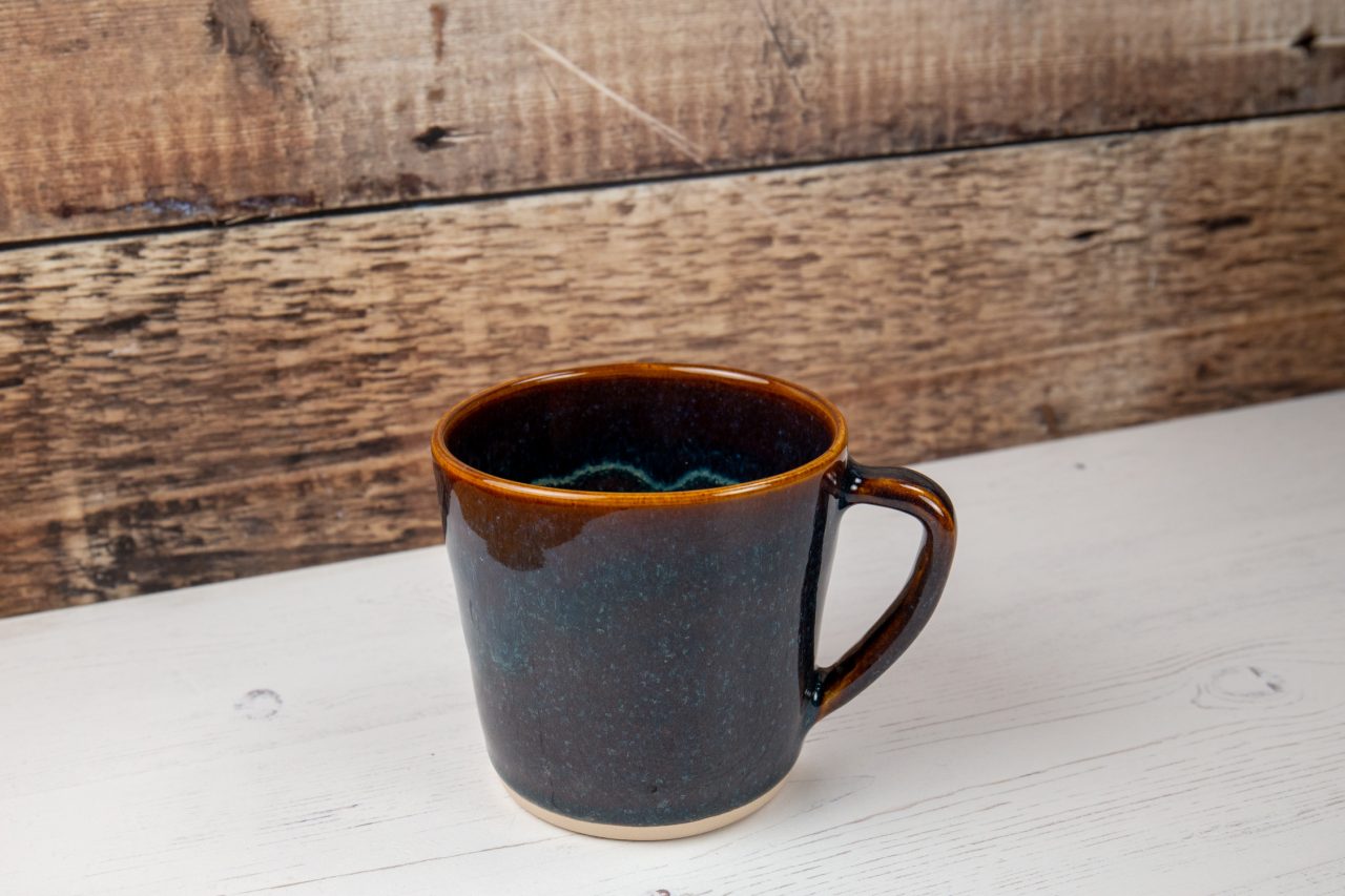 Stoneware Mug - Blue and Amber