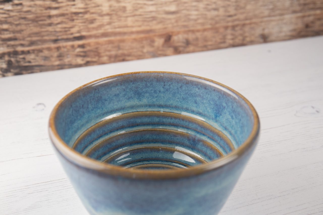 Shaving Bowl - Denim Blue Stoneware Lather Bowl