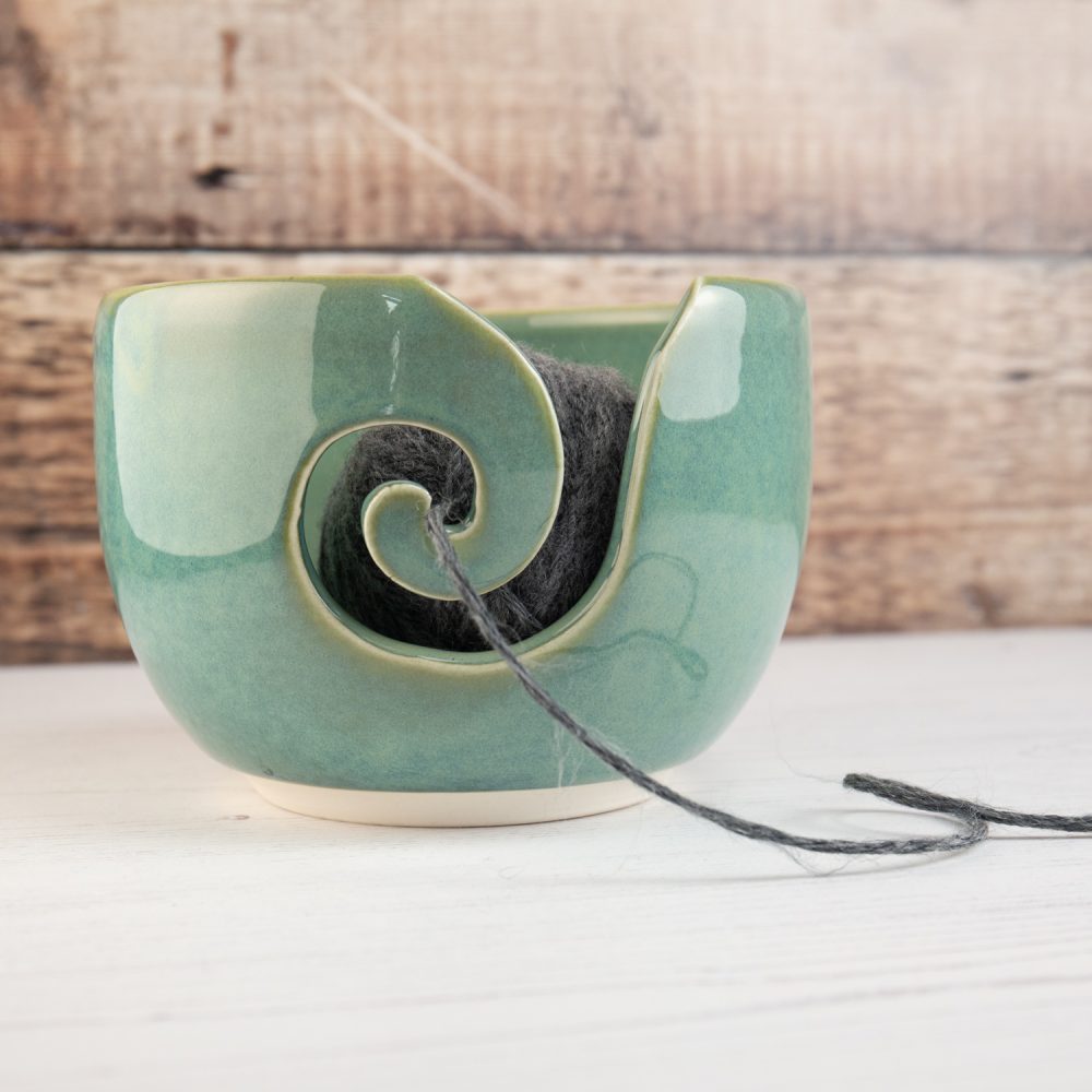 Yarn Bowl – Sea Mist Green Knitting Bowl