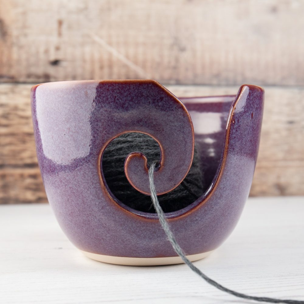 Yarn Bowl – Purple Knitting Bowl