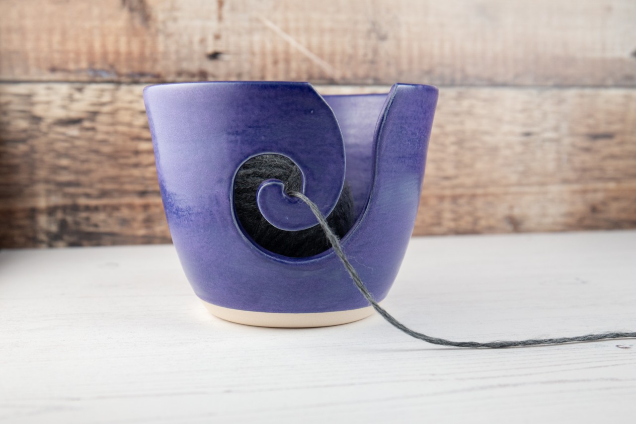 Yarn Bowl - Matte Purple Knitting Bowl