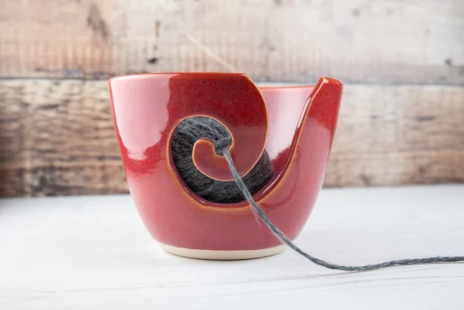 Yarn Bowl - Deep Pink Grapefruit