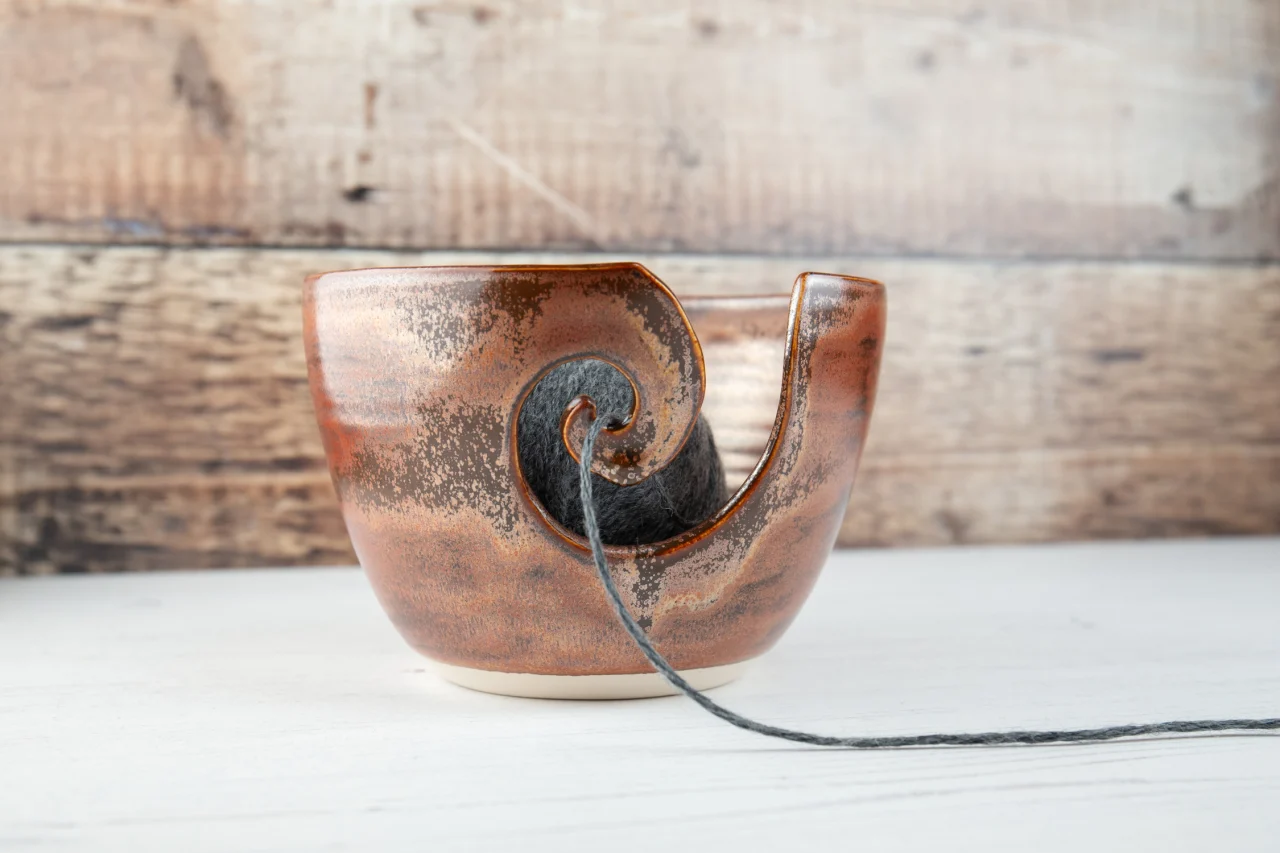 Yarn Bowl - Tarnished Copper Knitting Bowl