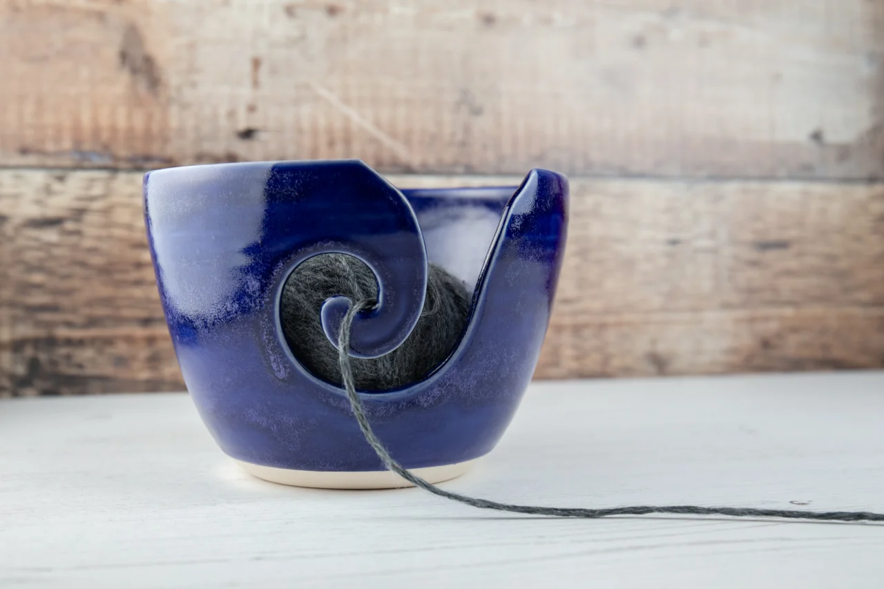 Yarn Bowl - Midnight Purple Knitting Bowl