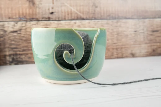 Yarn Bowl - Sea Mist Green Knitting Bowl